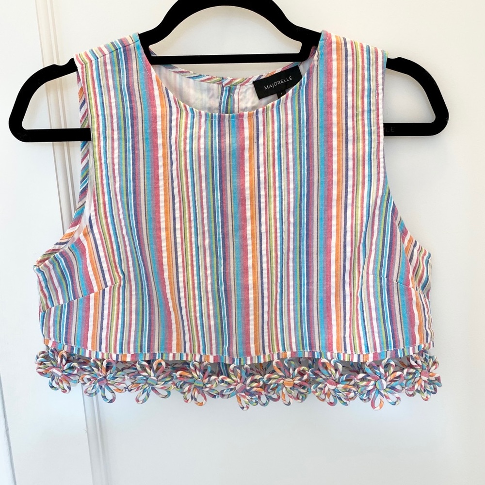NWOT MAJORELLE Melanie Top in Rainbow Stripe Small - Picture 2 of 7